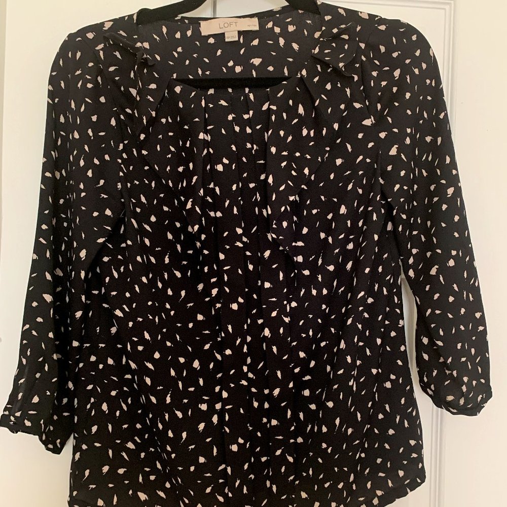 Loft 3/4 Sleeve Abstract Print Blouse